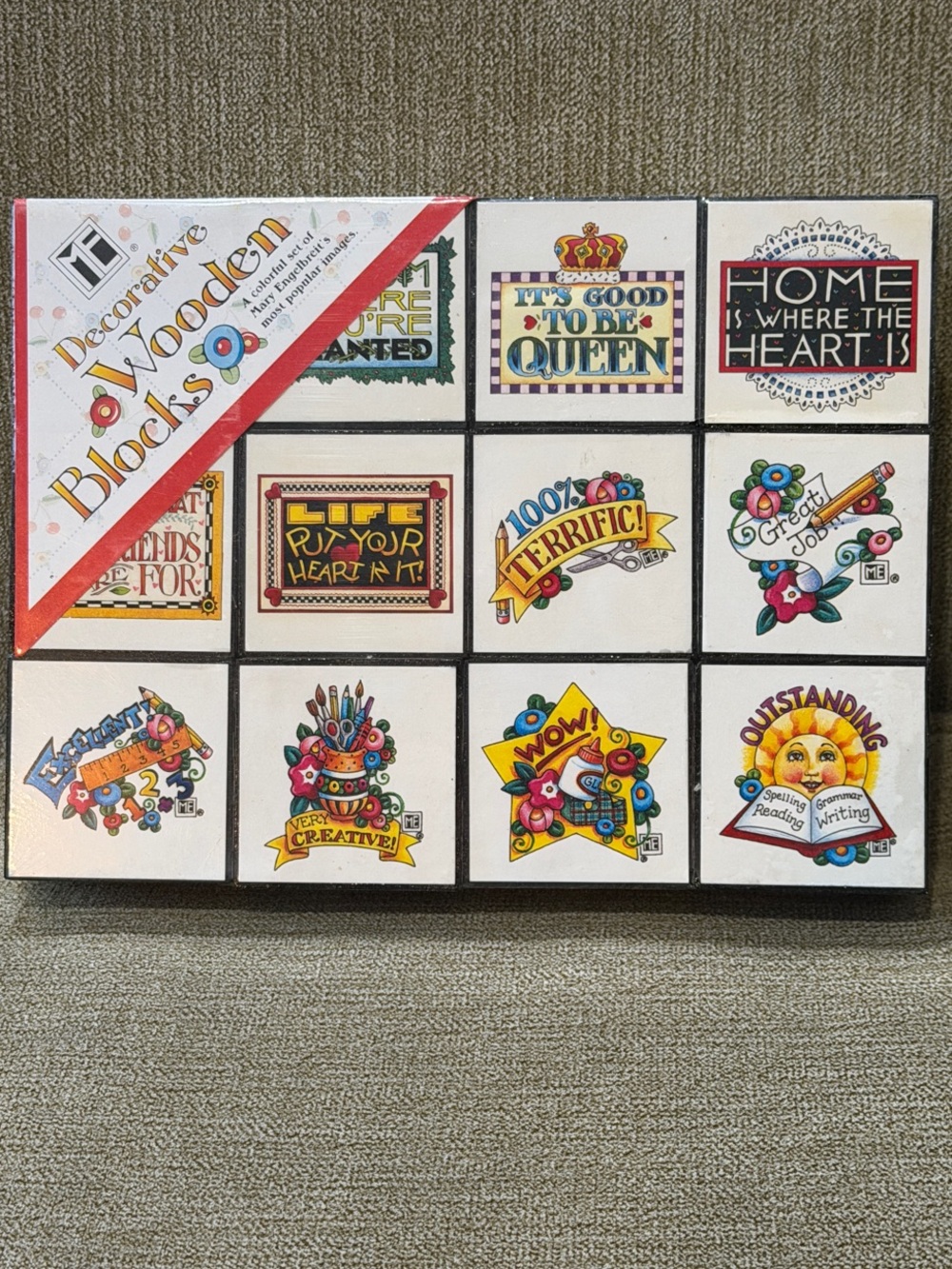 Decorative Wooden Blocks Set - Multicolor